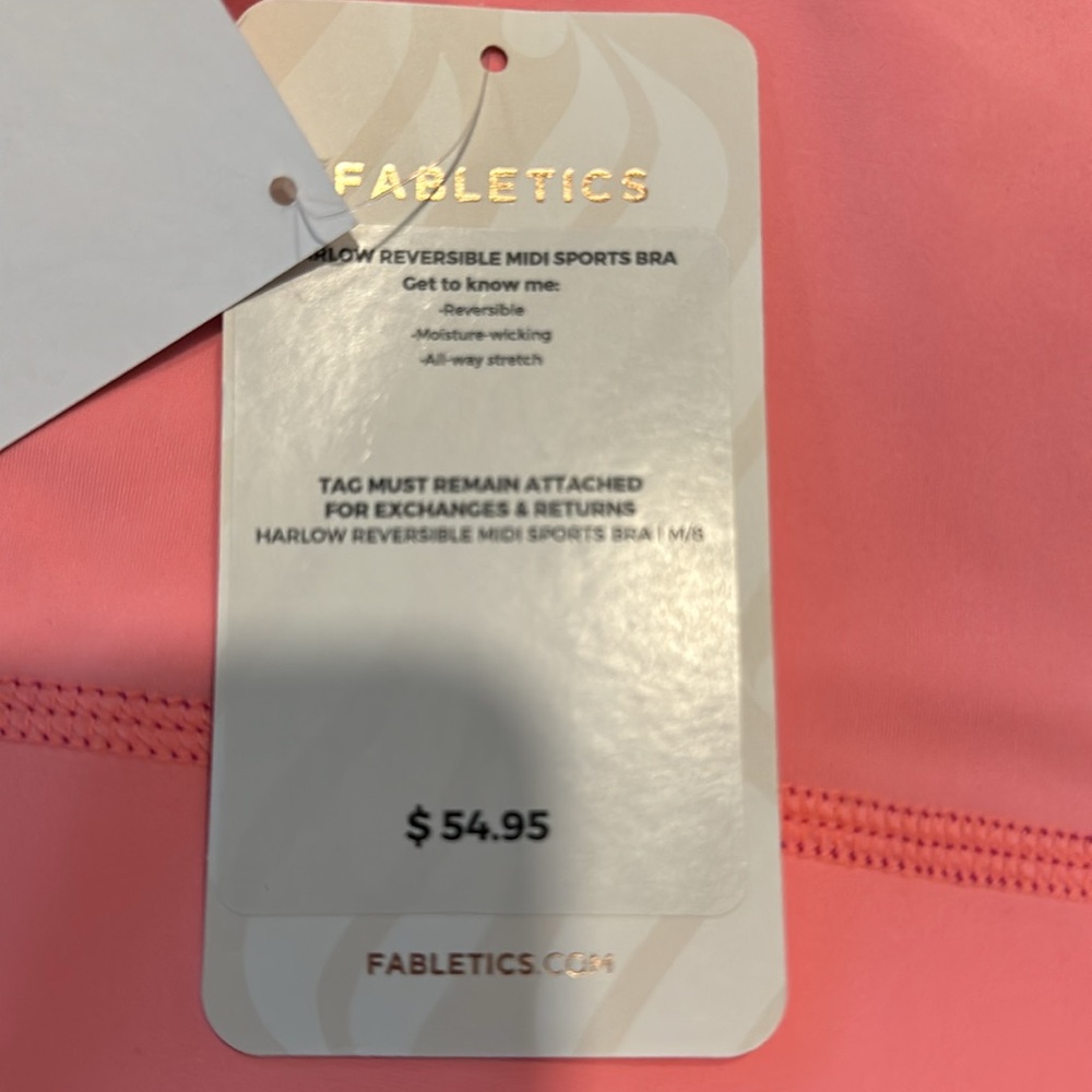 Fabletics Midi Sports Bra Harlow Reversible Nwt - image 4
